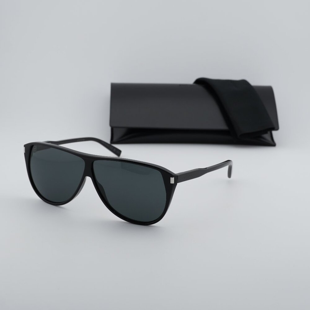 Saint Laurent SL731 GASPAR 002 Aviator Sunglasses - Black - Picture 1 of 10